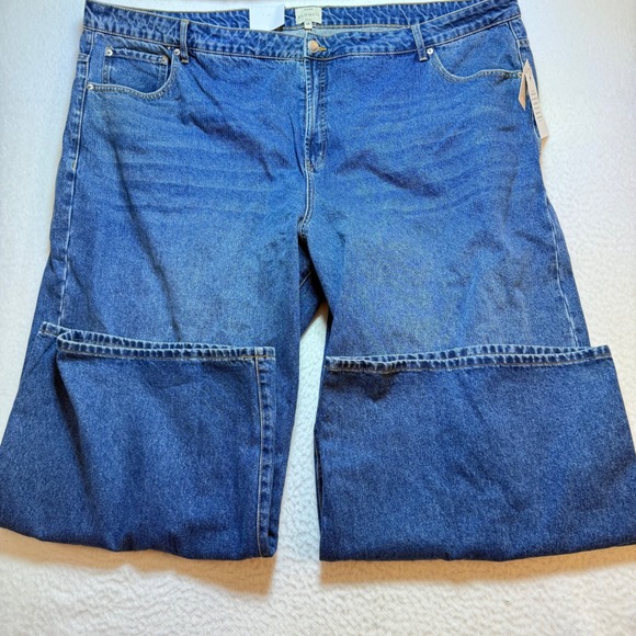 Eloquii‎ The Yvette mens Jeans Size 28 Wide Leg High Rise Denim Blue - Picture 1 of 9